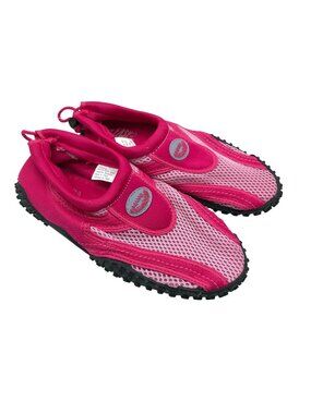 Easy USA Womens Water Shoes Drawstring Mesh Slip On Pink Size 6